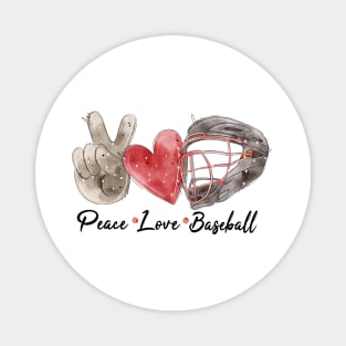 Peace love Baseball. Magnet